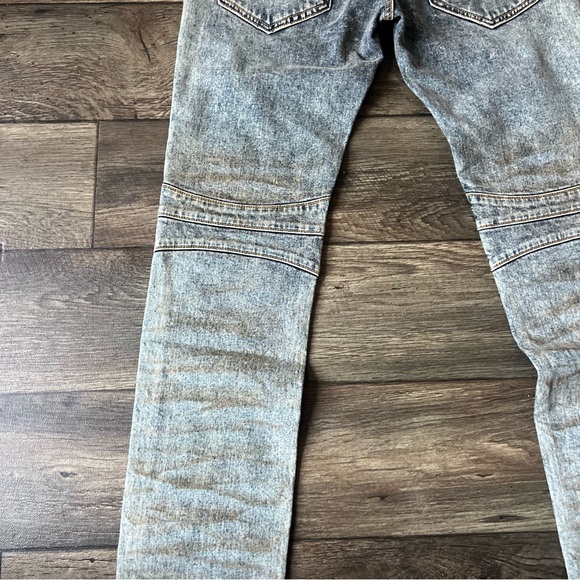 Rock Revival Men's Moto Elliot Distressed Slim Straight Jeans Size 32x32 - Picture 11 of 11